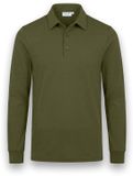 Vercate Heren Polo Lange Mouw Strijkvrij Poloshirt Groen Bruin Olive Slim Fit Excellent Katoen Maat M