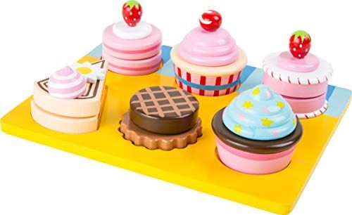 Small Foot 10149 snijden "Cupcakes en taarten" van hout, met klittenbandsluiting individueel te combineren, vanaf 3 jaar