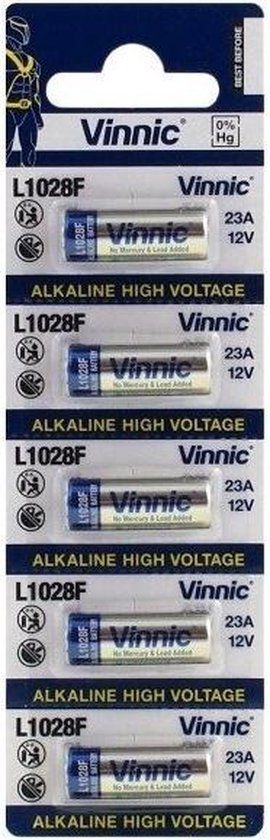 Vinnic A23 12V Alkaline Batterijen - 5 stuks