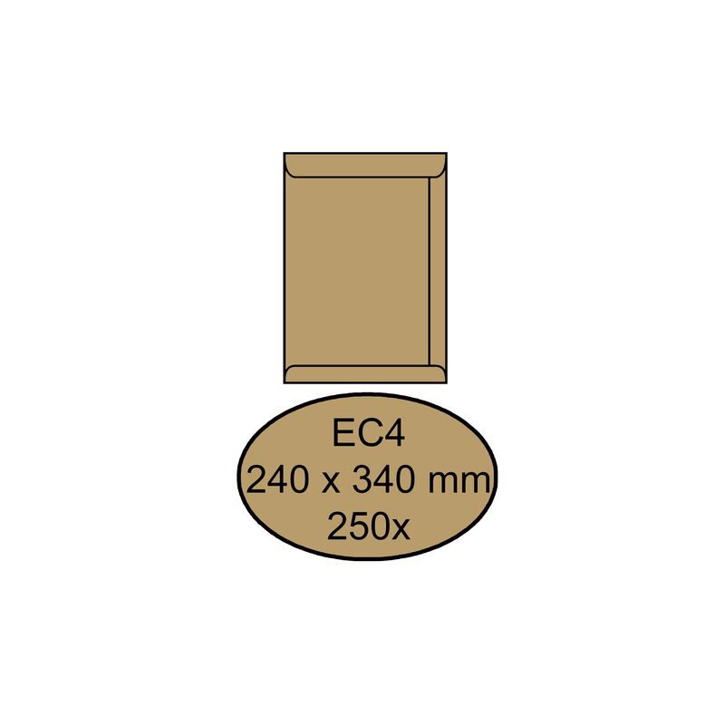 Quantore Envelop akte ec4 240x340mm bruinkraft 250stuks