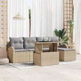 Prolenta Maison Exclusive - Beige Poly Rattan 6-Seater Garden Sofa Set