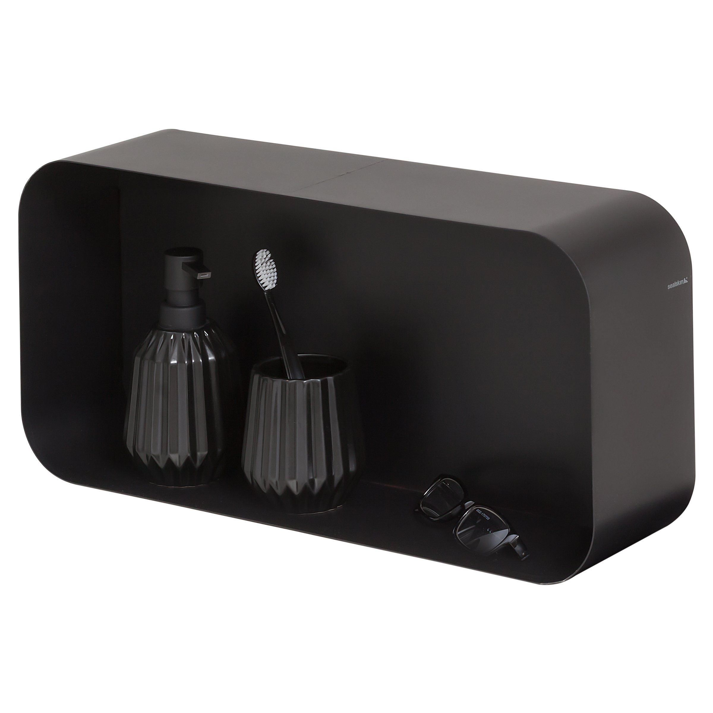 Sealskin Brix Wandkubus - 50 x 24 x 12 cm - Zwart