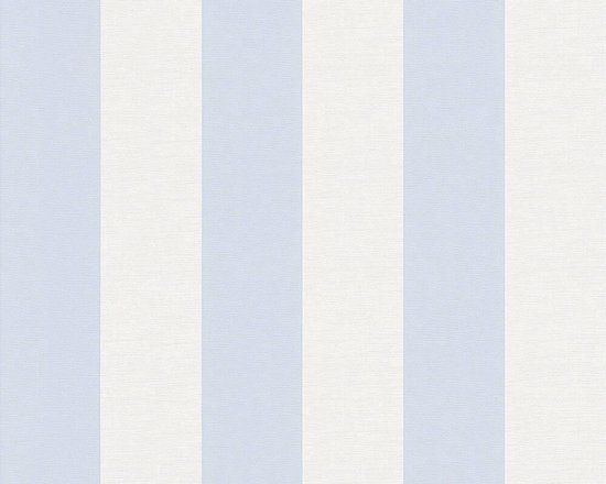 A.S. Création STREPEN BEHANG - Landelijk - blauw wit - Vliesbehang