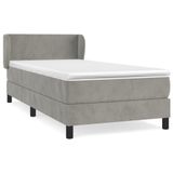 vidaXL Boxspringbed met matras, fluweel, lichtgrijs, 180x200 cm