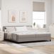 Maison Exclusive - Lit boxspring avec bandes lumineuses LED, taupe, 200 x 200 cm, tissu