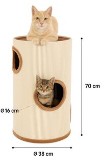 KARLIE-FLAMINGO Flamingo Krabton Emilius Bruin & Beige - 38x38x70 cm - Luxe Krabmeubel met 3 Verdiepingen en Speeltje