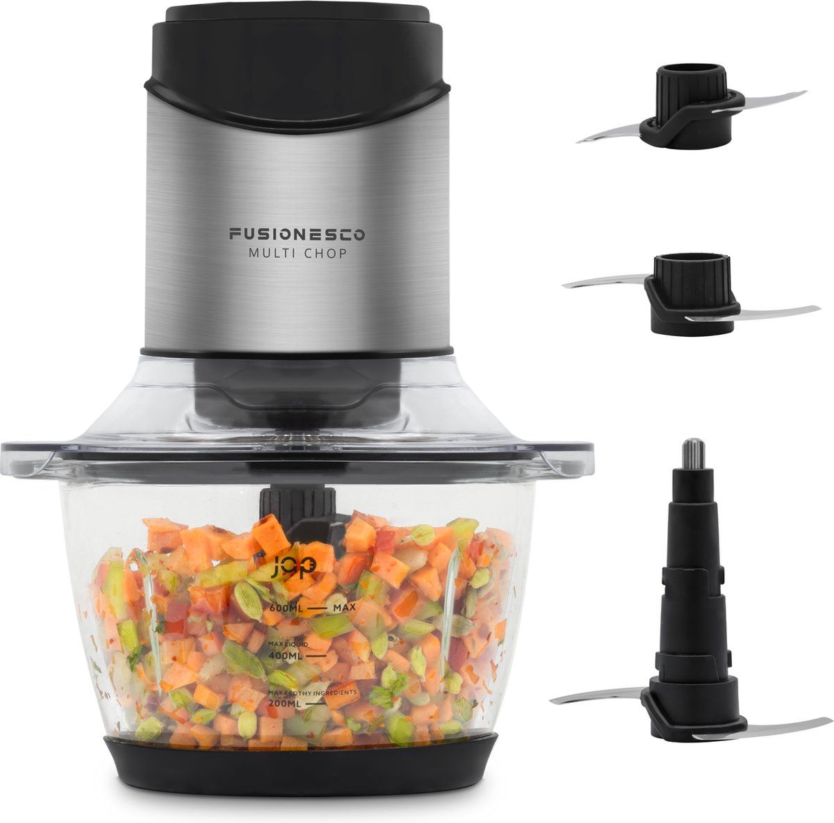 JAP Appliances Multi Chop - Hakmolen met glazen kom (1.2 liter) - 400W - IJscrusher - Vaatwasserbestendig