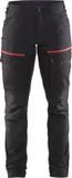 Blåkläder Servicewerkbroek met stretch voor dames 7166-1845 - Zwart/Rood - C44