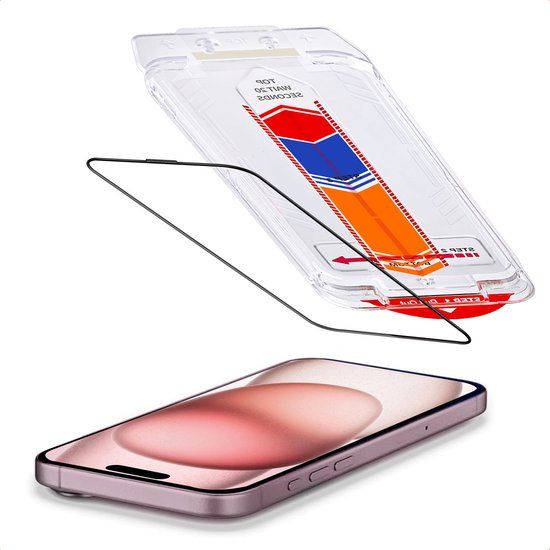 Accezz Screen Protector - Geschikt voor Apple iPhone 16 / 15 - Glas Screenprotector met Anti-dust Applicator