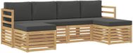 vidaXL - Canapé d'angle - 6 places - Polyester - Blanc et anthracite