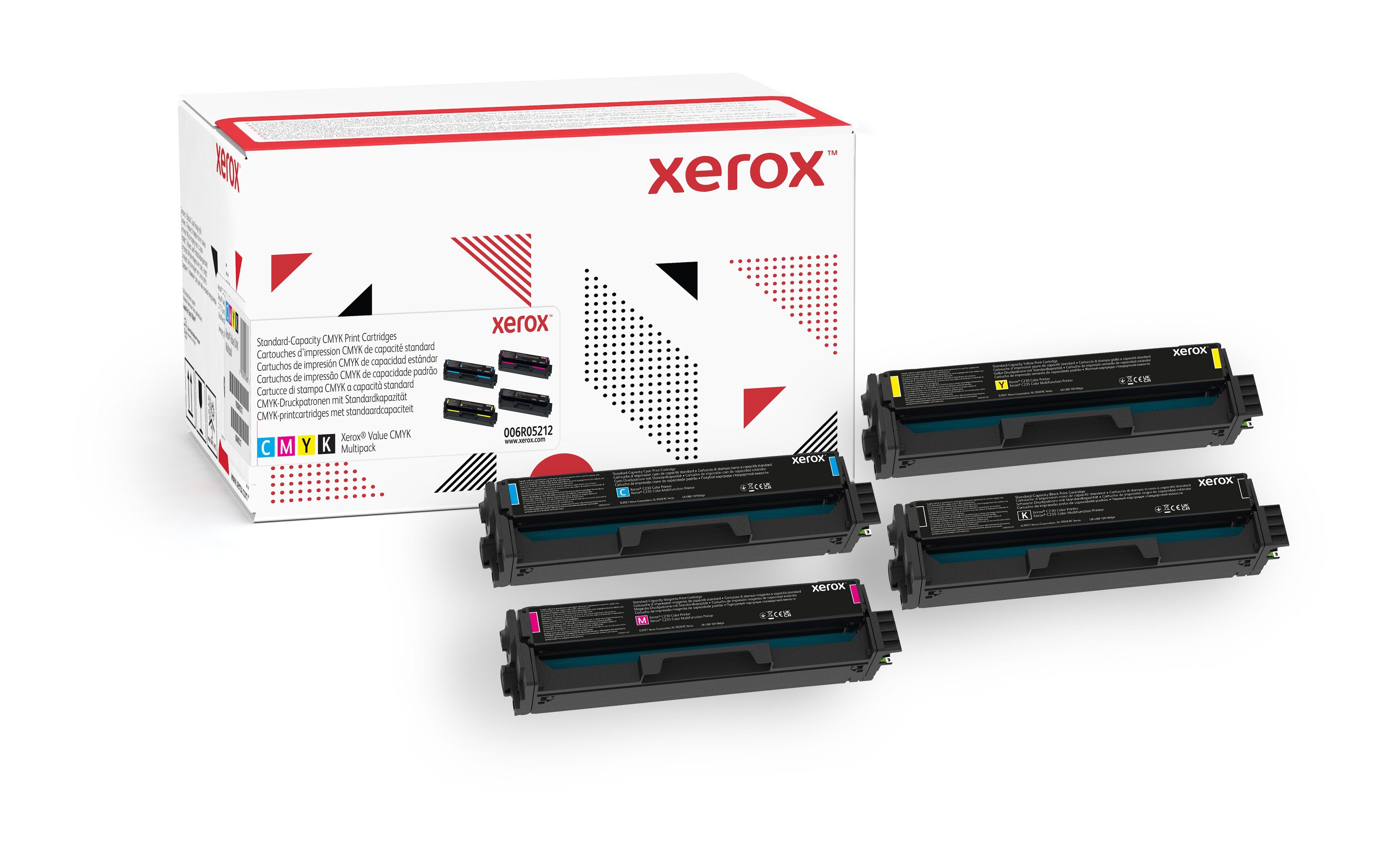 Xerox Voordeelverpakking CMYK-inktcartridges voor C230 en C235, (CMYK, 1500 pagina’s)
