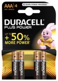 Duracell Plus Power AAA Alkaline Batterijen 4 Stuks