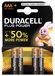 Duracell Plus Power AAA Alkaline Batterijen 4 Stuks