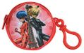Jemini Miraculous 024188 portemonnee Lady Bug en Kat, rond, diameter 8 cm, rood, kinderen
