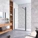 Aica Sanitair Paroi de douche - 90x200cm Noir - 8mm Verre - EasyClean