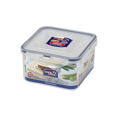 LocknLock PP Classic vershouddoos met serveerinzetstuk, 1,2 l, 155 x 155 x 87 mm, 100% lucht- en waterdicht, slim sluitsysteem, voorraaddoos, koelkast en vriesvak