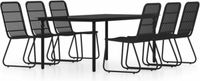 vidaXL Ensemble de jardin 7 pièces noir