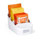 YouCopia Bac, 4 niveaux surélevé sans BPA Caddy Étagère Bin Organisateur de paquets, Taille unique, blanc moucheté