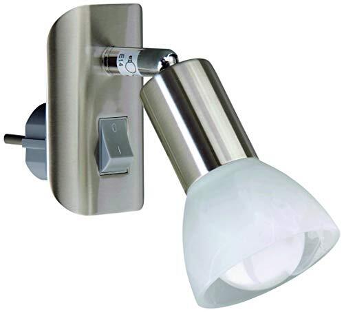 Briloner Leuchten Leeslamp, stekkerlamp, stekkerspot, E14, 25 watt, draai- en zwenkbaar, mat nikkel
