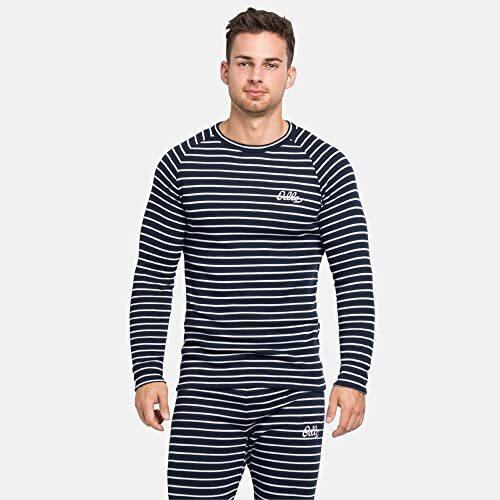 ODLO BlTop Crew Neck L/S Active Warm Originals Eco Stripes T-shirt voor heren