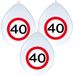 Folat Ballonnen 40 jaar - 8x - stopbord - wit - 40 cm