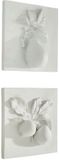 LOBERON Wanddecoratie set van 2 Mirabellas wit