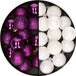 Decoris Boules de Noël - 28 pièces - Blanc et Violet - 3 cm - Plastique