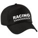 Bellatio Decorations Racing / finish vlag verkleed pet zwart voor dames en heren - Racing team baseball cap - carnaval / kostuum