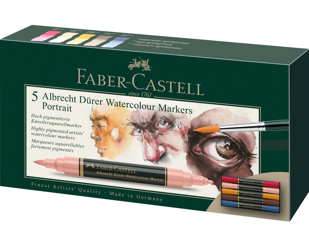 Faber-Castell Albrecht Dürer Aquarelmarker Set - 5 Stuks - Portrait