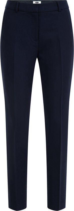 WE Fashion Dames slim fit pantalon - Marineblauw - Maat 42