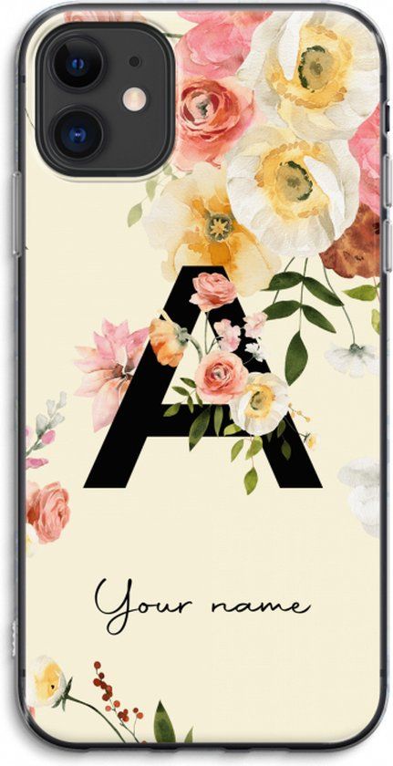 Case Company iPhone 11 Case - Flirty Flowers Monogram - Soft Cover