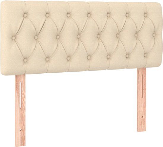 vidaXL Hoofdbord 90x7x78/88 cm Stof Crèmekleurig