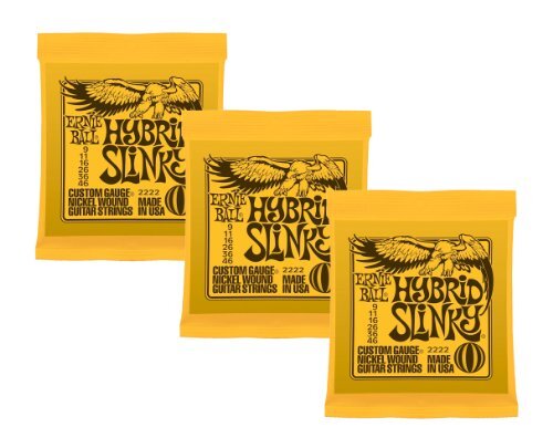 Ernie Ball Hybride Slinky Nikkel Wond Sets.009 - .046, Bundel van 3 Sets