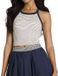 Wilson On The Daily Brami T-shirt Femme S Classic Navy / Sandrift Polyester Rayé Sans Manches