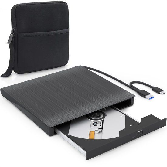 Strex Externe DVD Speler En Brander - Zwart - USB 3.0 - Inclusief Hoes