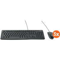 Logitech MK120 Keyboard and Mouse QWERTY 3-Pack