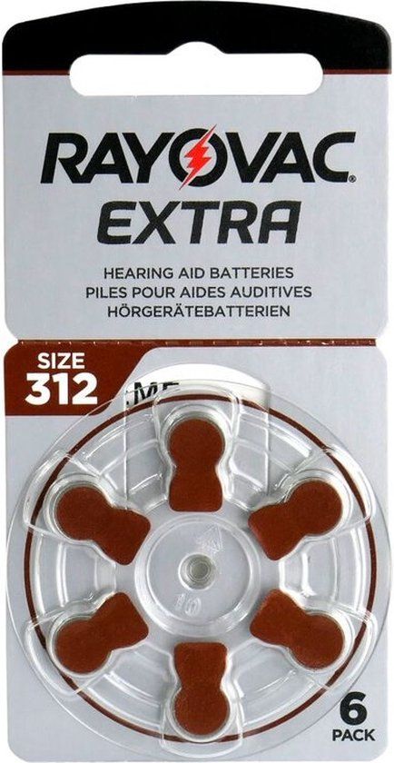 Rayovac 312 Extra Advanced - 6 stuks - Hoortoestel batterijen