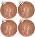 Cosy&Trendy Billiet - Vanlaere 4x stuks kunststof glitter kerstballen koper 10 cm