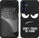 kwmobile telefoonhoesje geschikt voor Samsung Galaxy A25 - Hoesje voor smartphone in wit / zwart - Backcover van TPU - Don't Touch My Phone design