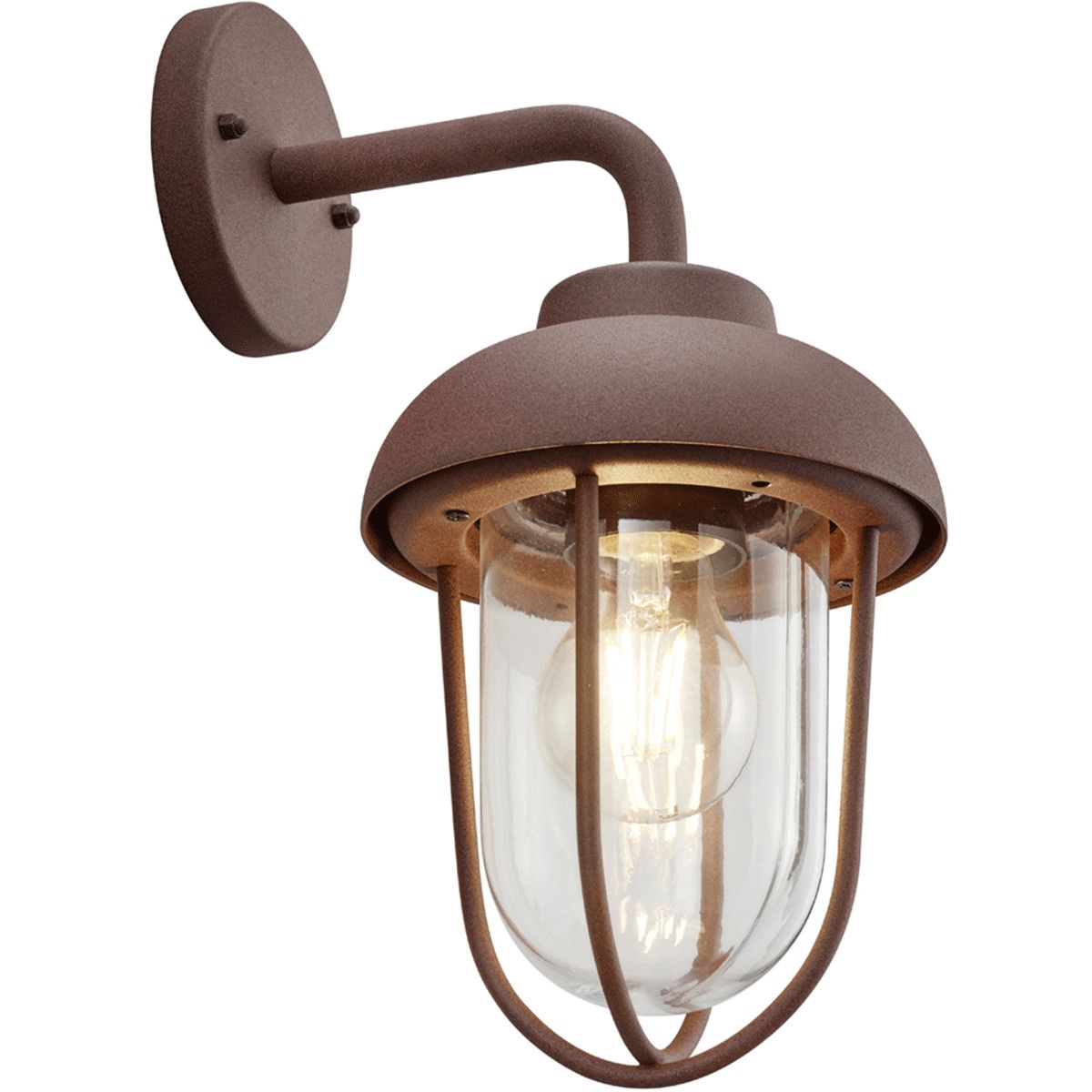 BES LED Tuinverlichting - Trion Dereuri - Wandlamp - E27 - Roestkleur - Aluminium - Ø16cm