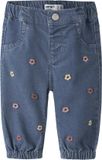 Name It - Broek - NBFROSE - Bloemetjes - Soft Denim - Maat 74
