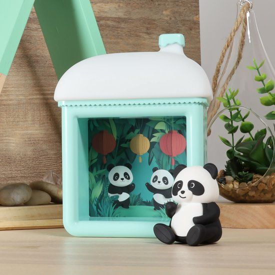 Bigben MOOOV Interactieve Nachtlamp De Pandahut - Kinderkamerverlichting - LED - Warm Wit Licht