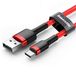 Baseus Cafule Kabel Duurzame Nylon Kabel USB / USB-C QC3.0 2A 2M Rood - (CATKLF-C09)