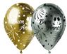 Zak Tegoedbon 25 ballonnen metallic met opdruk jaar van natuurlatex premium kwaliteit G120 (Ø 33 cm/13 inch), goud/zilver