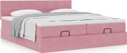 Maison Exclusive - Cadre de lit ottoman avec matelas rose 200x200 cm velours