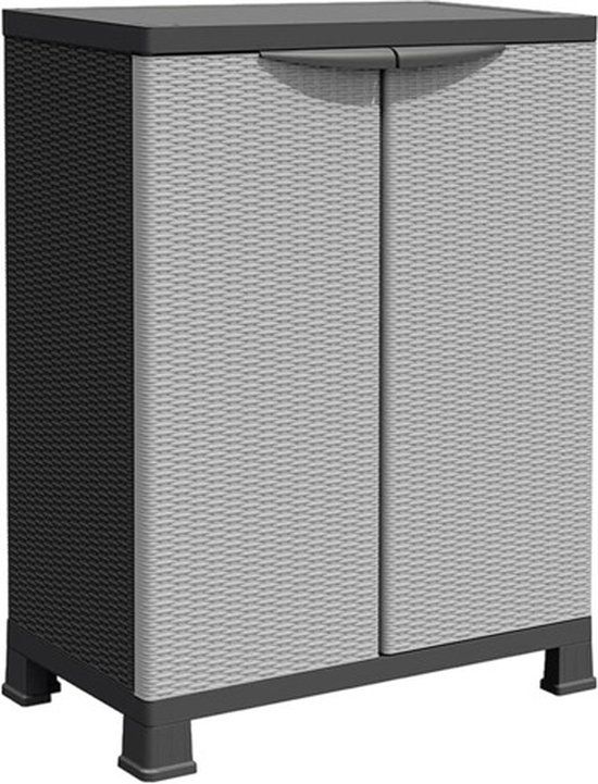 vidaXL Opbergkast 68x39x92 cm Grijs Kunststof