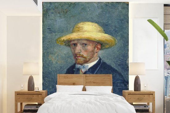 Nr1Wallpaper Behang - Fotobehang Zelfportret met hoed - Vincent van Gogh - Breedte 205 cm x hoogte 280 cm