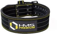 HMS Premium PA3558 - Krachttrainingsgordel - Zwart - 3 Laagse Leren Constructie - Ergonomisch