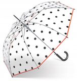Happy Rain Lange Transparante Paraplu met Stippen - Automatisch