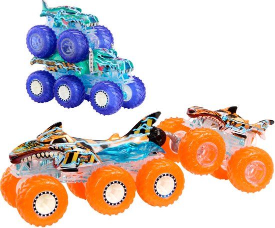 Hot Wheels Monster Trucks - Big Rig en Truck Multipack Tiger Shark en Mega-Wrex